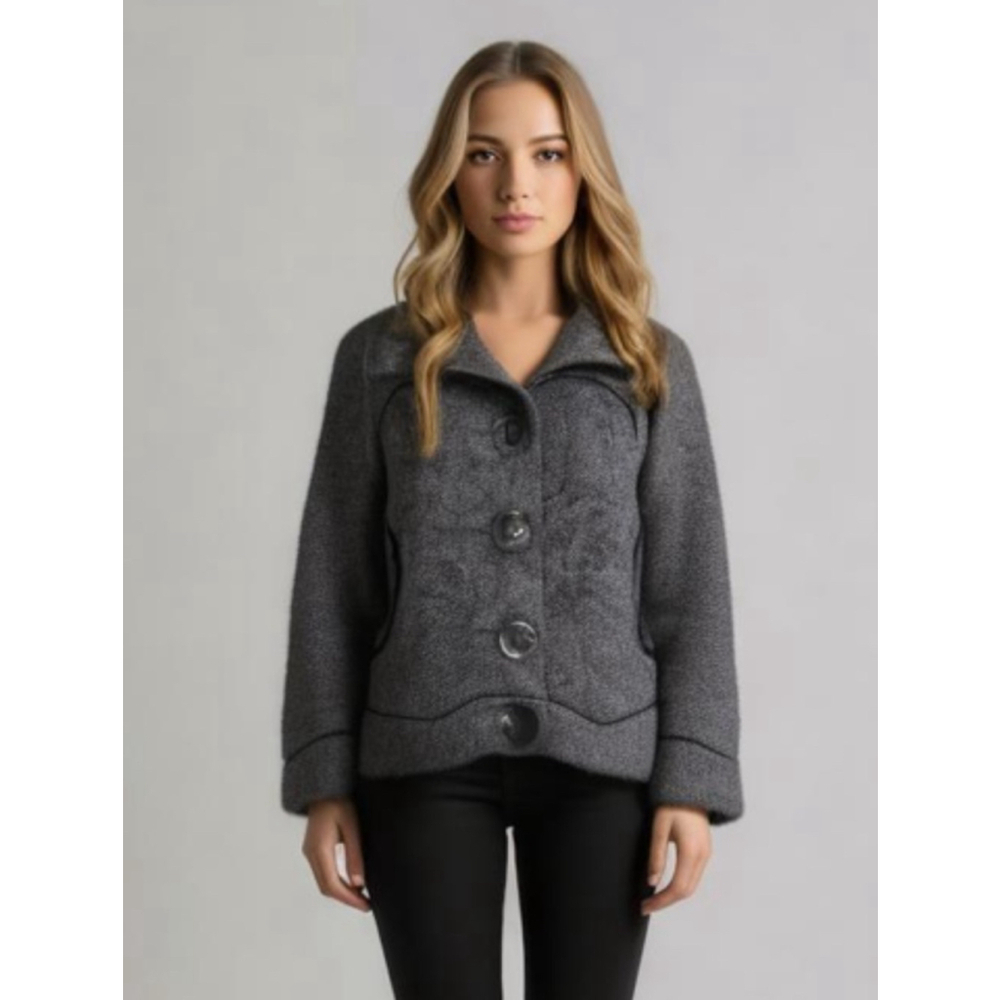 Soia & Kyo Gray Wool Blend Jacket Size S tweed big buttons